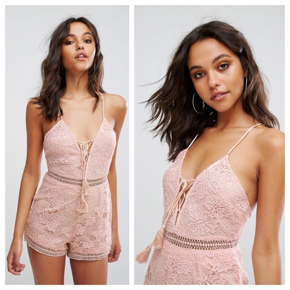 ASOS Pants - ASOS Missguided Lace Up Detail Romper